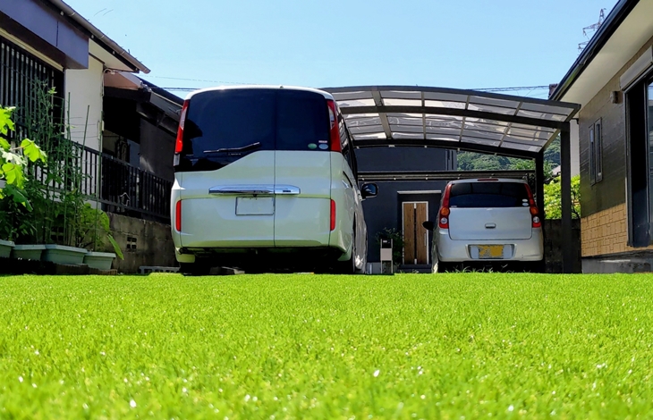 芝生・インターロッキング舗装